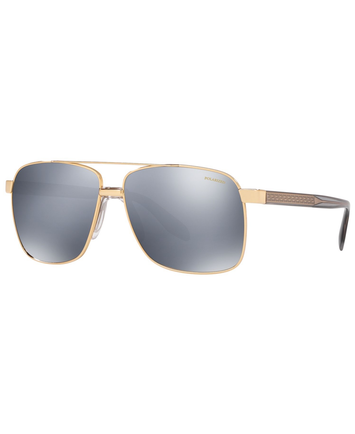 Shop Versace Polarized Sunglasses, Ve2174 In Gold,dk Grey Mirror Silver Polar