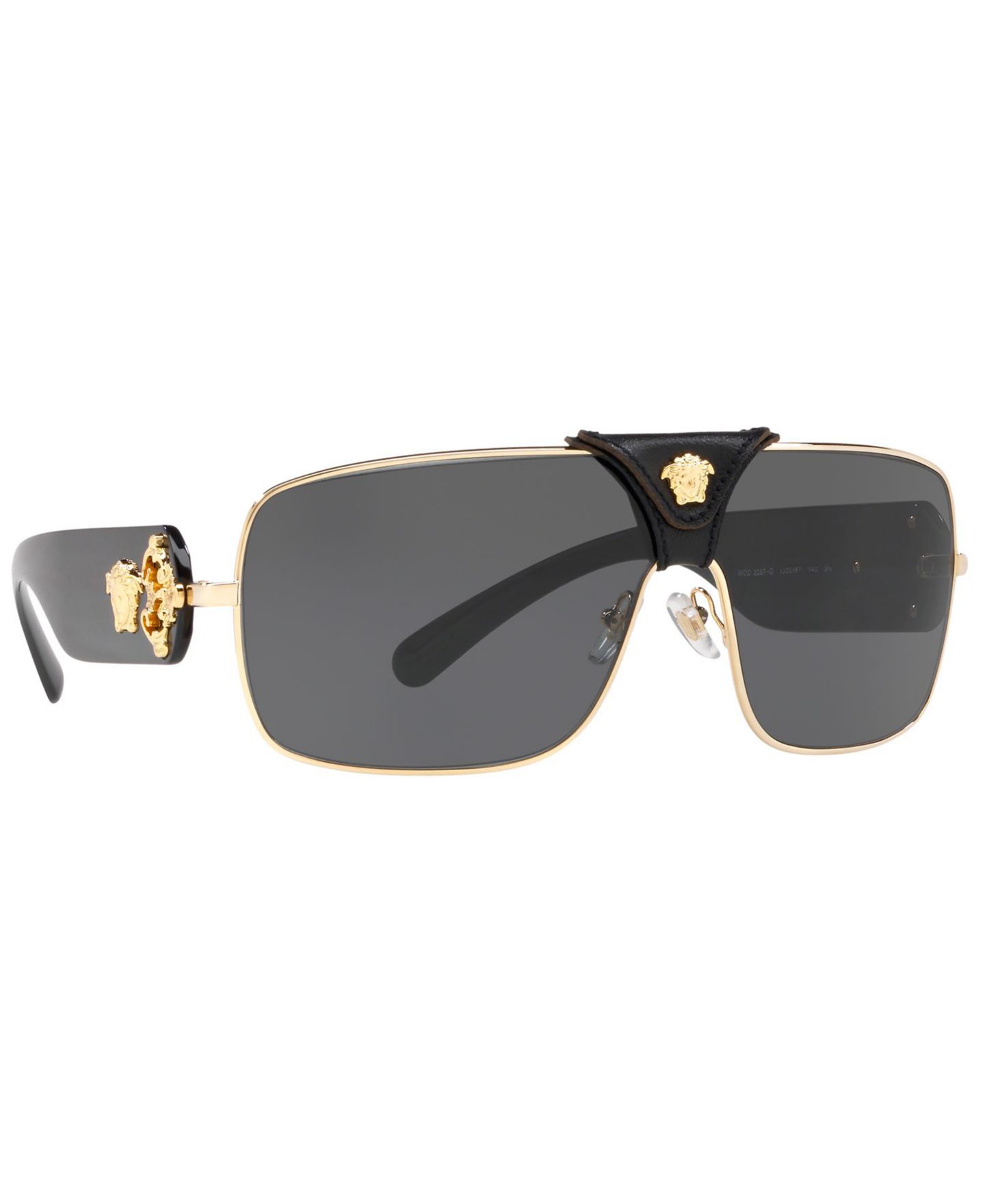Женские солнцезащитные очки Versace Sunglasses, VE2207Q, цвет: Золотой / Серый — фото 3
