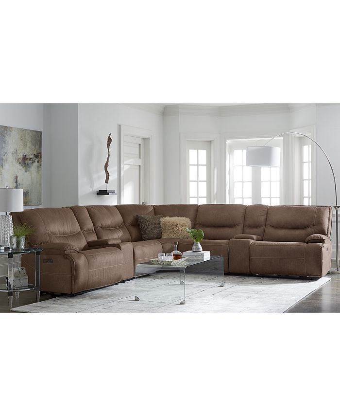 Furniture Felyx Fabric Power Reclining Sectional Sofa Collection with