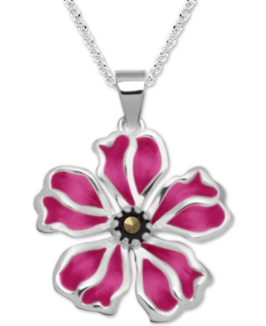 image of Marcasite & Enamel Flower 18