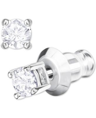 Swarovaki Silver-Tone Crystal Stud Earrings 