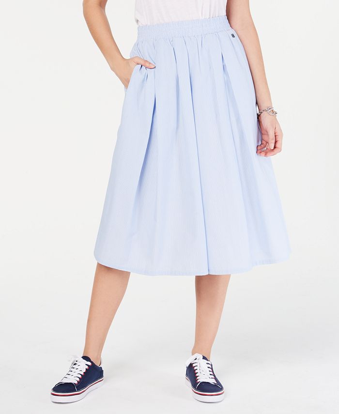 Tommy Hilfiger Pleated Pull-On Midi Skirt, Created for Macy's - Macy's