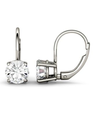Moissanite Leverback Earrings 1 Ct. T.W. 3 Ct T.W. Diamond Equivalent In 14k White Or Yellow Gold