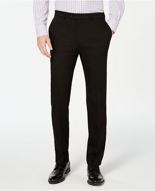 Vince Camuto Men's Slim-Fit Stretch Wrinkle-Resistant Black Solid Suit ...