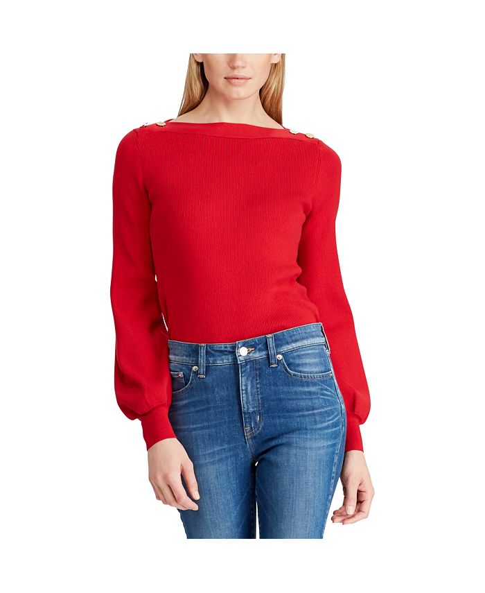 Lauren Ralph Lauren Bishop-Sleeve Sweater - Macy's