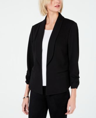 Bar III Knit-Crepe Ruched-Sleeve Blazer, Created for Macy's & Reviews ...
