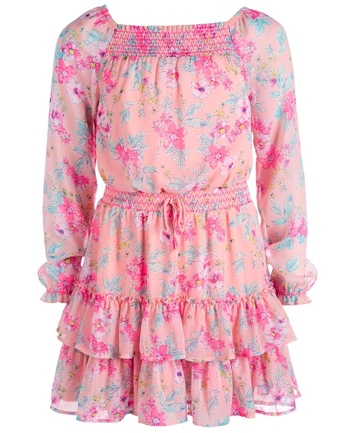 Epic Threads Big Girls Floral-Print Smocked Dress, Created for Macy's ...
