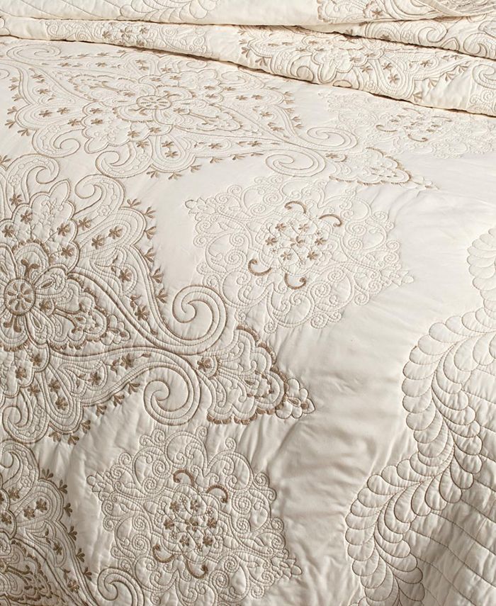 Martha Stewart Collection Column Embroidery Twin Bedspread, Created for