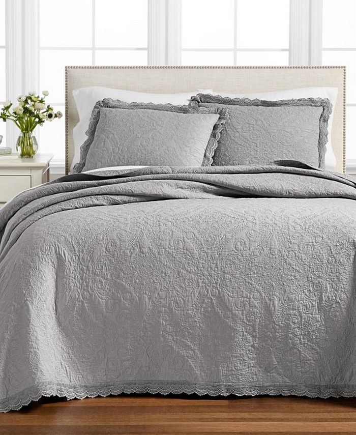 Martha Stewart Collection Crochet Twin Bedspread, Created for Macy's Macy's