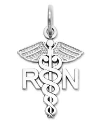 14k White Gold Charm, Nurse Charm