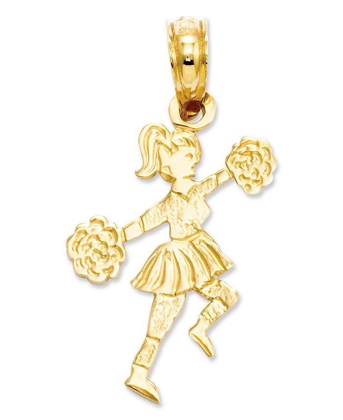 Macy's 14k Gold Charm, Cheerleader with PomPoms Charm Macy's