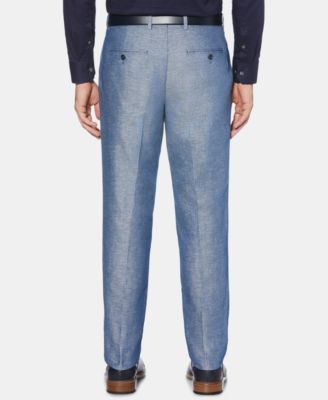 Мужское портфолио Perry Ellis - Льняные/хлопковые однотонные брюки современного покроя