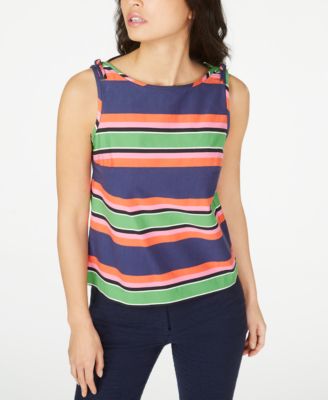 Trina Turk - Striped Tie-Shoulder Sleeveless Top