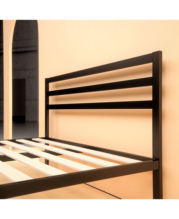 Zinus Mia 14 Inch Platform Metal Bed Frame with Headboard / Strong Wood