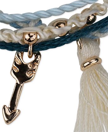 Kitsch Gold Tone Arrow Bead Tassel Multi Row Wishing Slider