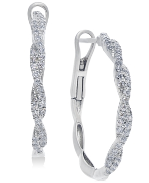 image of Diamond Twist Hoop Earrings (1/2 ct. t.w.) in 14k Gold, 14k White Gold or 14k Rose Gold