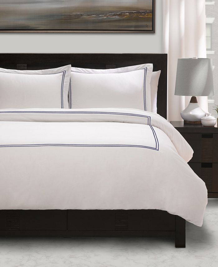 Ella Jayne 100 Cotton Percale 3 Piece Duvet Set with Satin Stitching