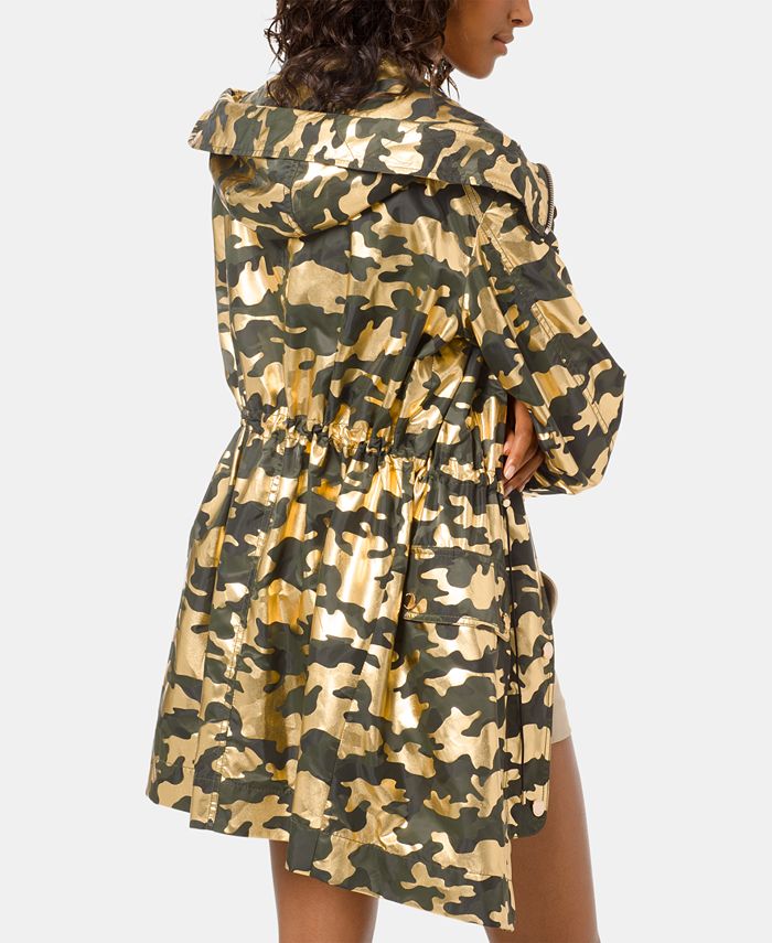 Michael Kors Foil-Print Utility-Style Camouflage Jacket - Macy's