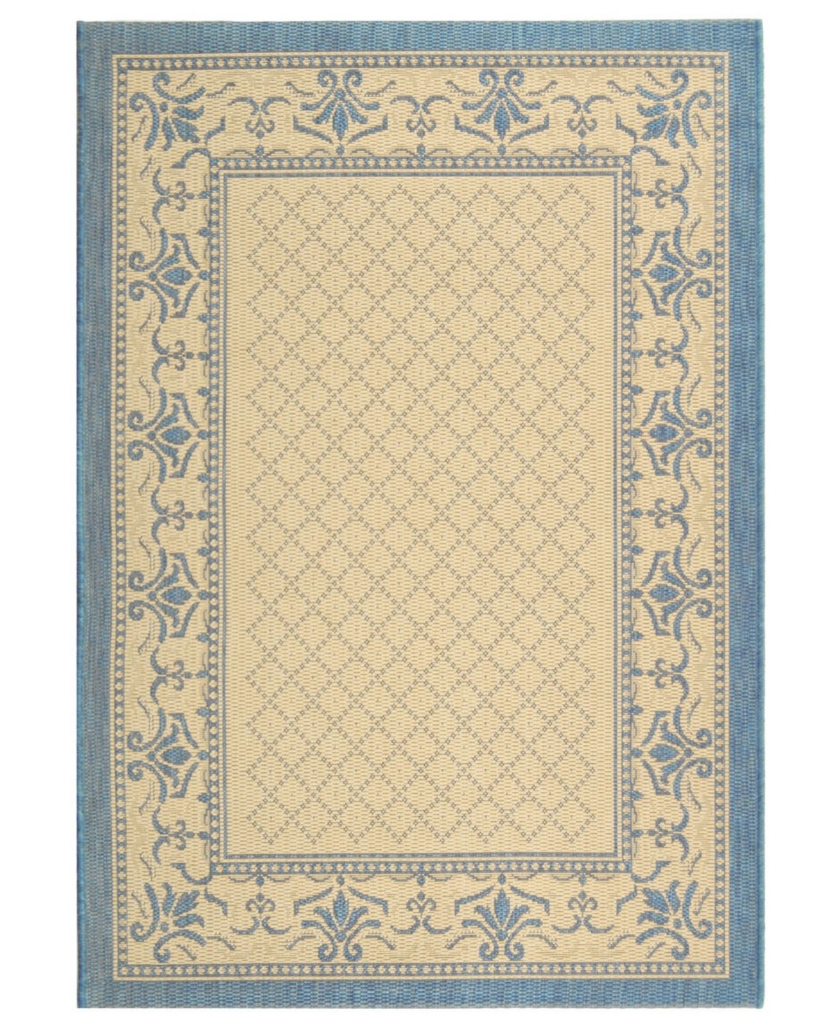 Safavieh Courtyard Natural and Blue 8' x 11' Outdoor Area Rug - Nude Or Na