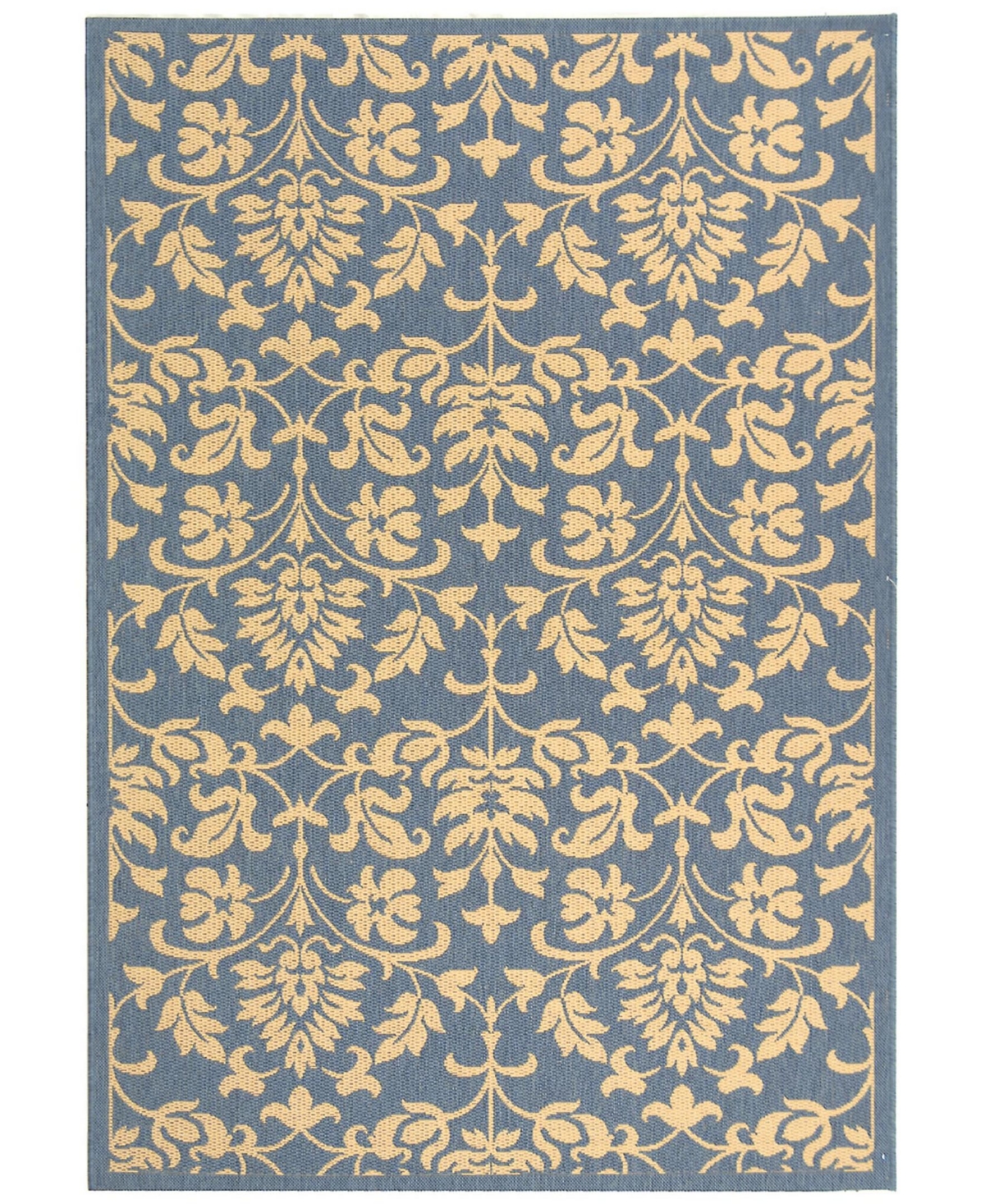 Safavieh Courtyard Blue and Natural 9' x 12' Outdoor Area Rug - Blue / Nat
