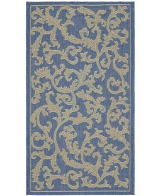 Courtyard CY2653 Blue and Natural 8' x 11' Outdoor Area Rug