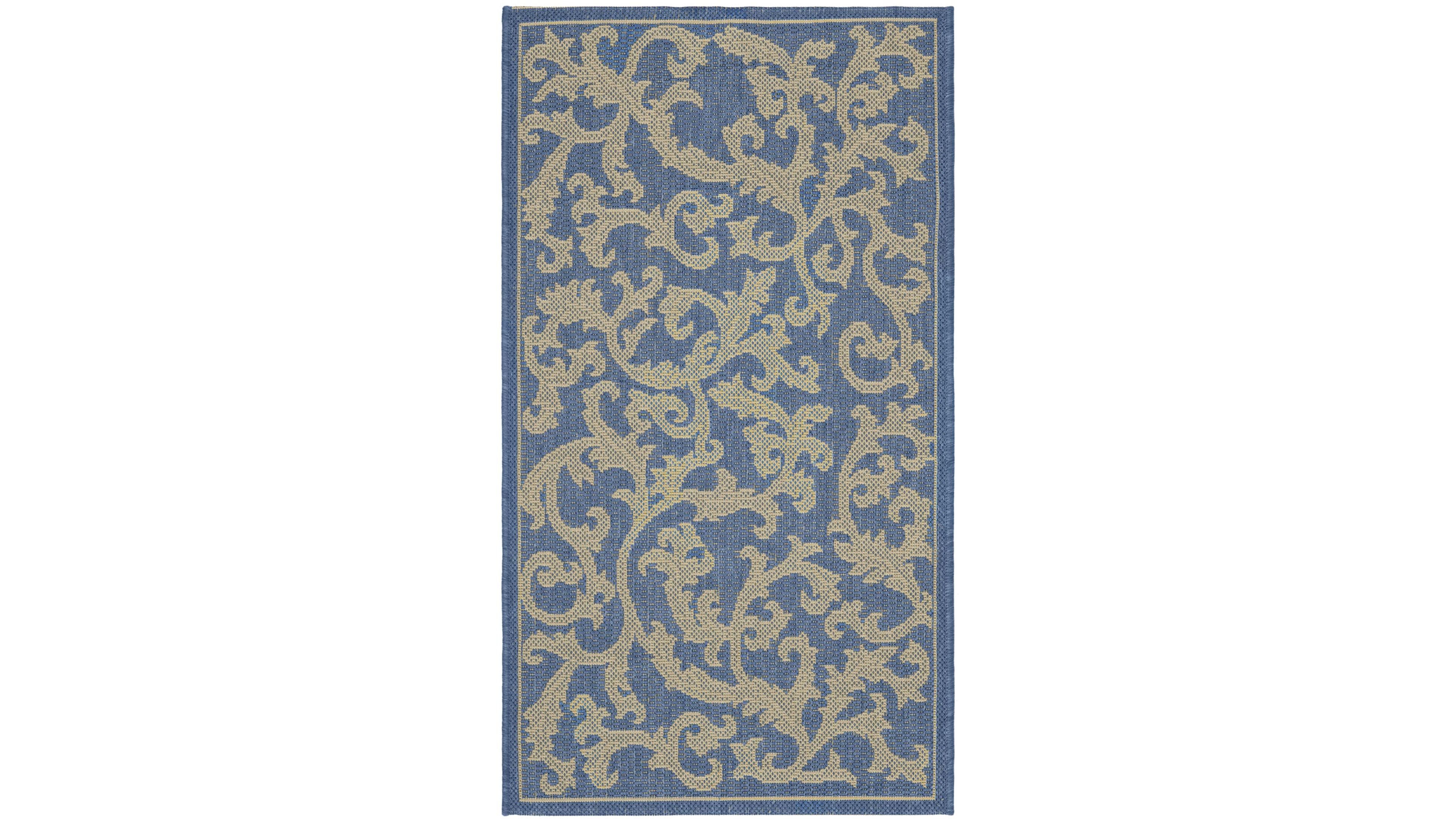 Safavieh Courtyard CY2653 Blue and Natural 8' x 11' Outdoor Area Rug