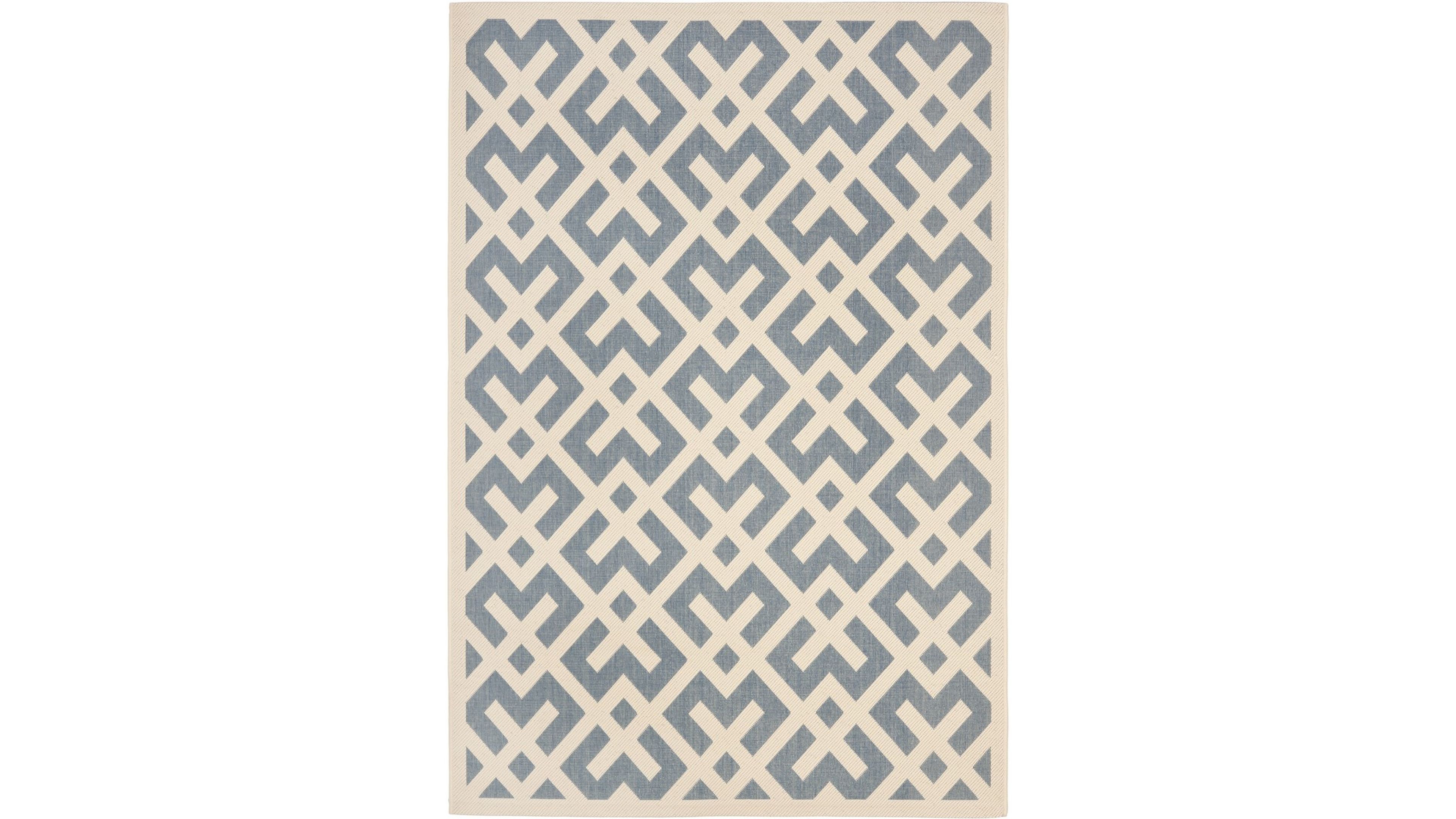 Safavieh Courtyard CY6915 Blue and Bone 8' x 11' Outdoor Area Rug