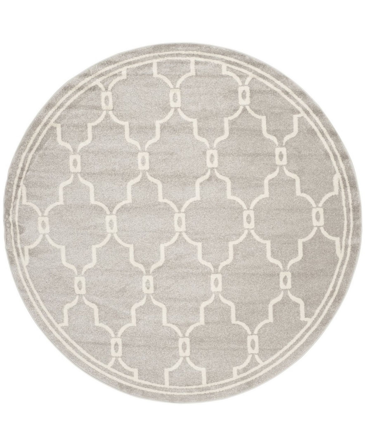 Safavieh Amherst Light Gray and Ivory 9' x 9' Round Area Rug - Light Gray