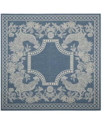 Courtyard CY3305 Blue and Natural 8' x 11' Sisal Weave Outdoor Area Rug