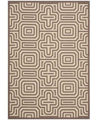 Courtyard Chocolate and Natural 2'3" x 10' Runner Area Rug