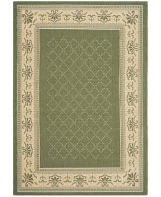 Courtyard CY0901 Olive and Natural 8' x 11' Outdoor Area Rug