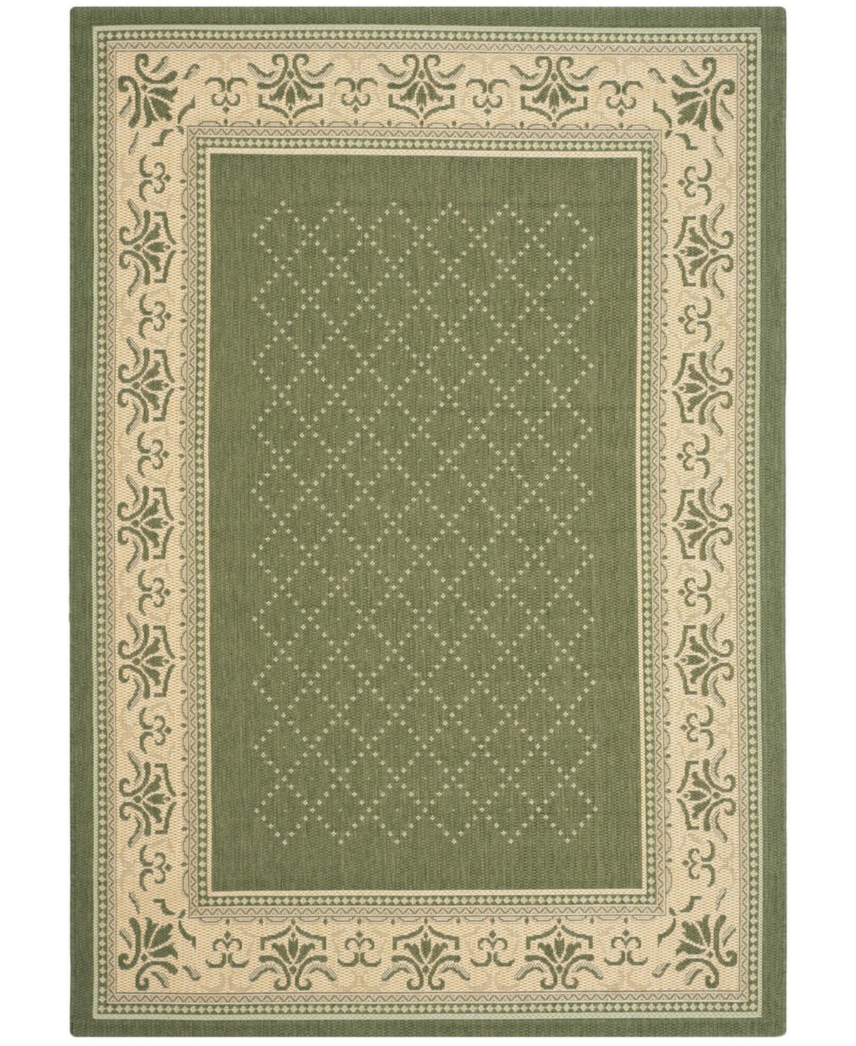Safavieh Courtyard Olive and Natural 8' x 11' Outdoor Area Rug - Olive