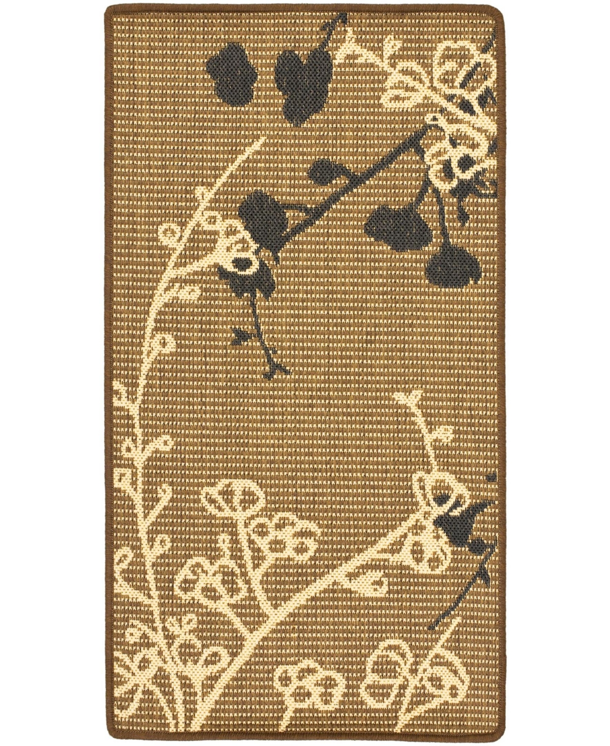 Safavieh Courtyard Brown Natural and Black 8' x 11' Outdoor Area Rug - Brown