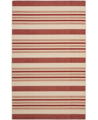 Courtyard CY7062 Beige and Red 8' x 11' Outdoor Area Rug
