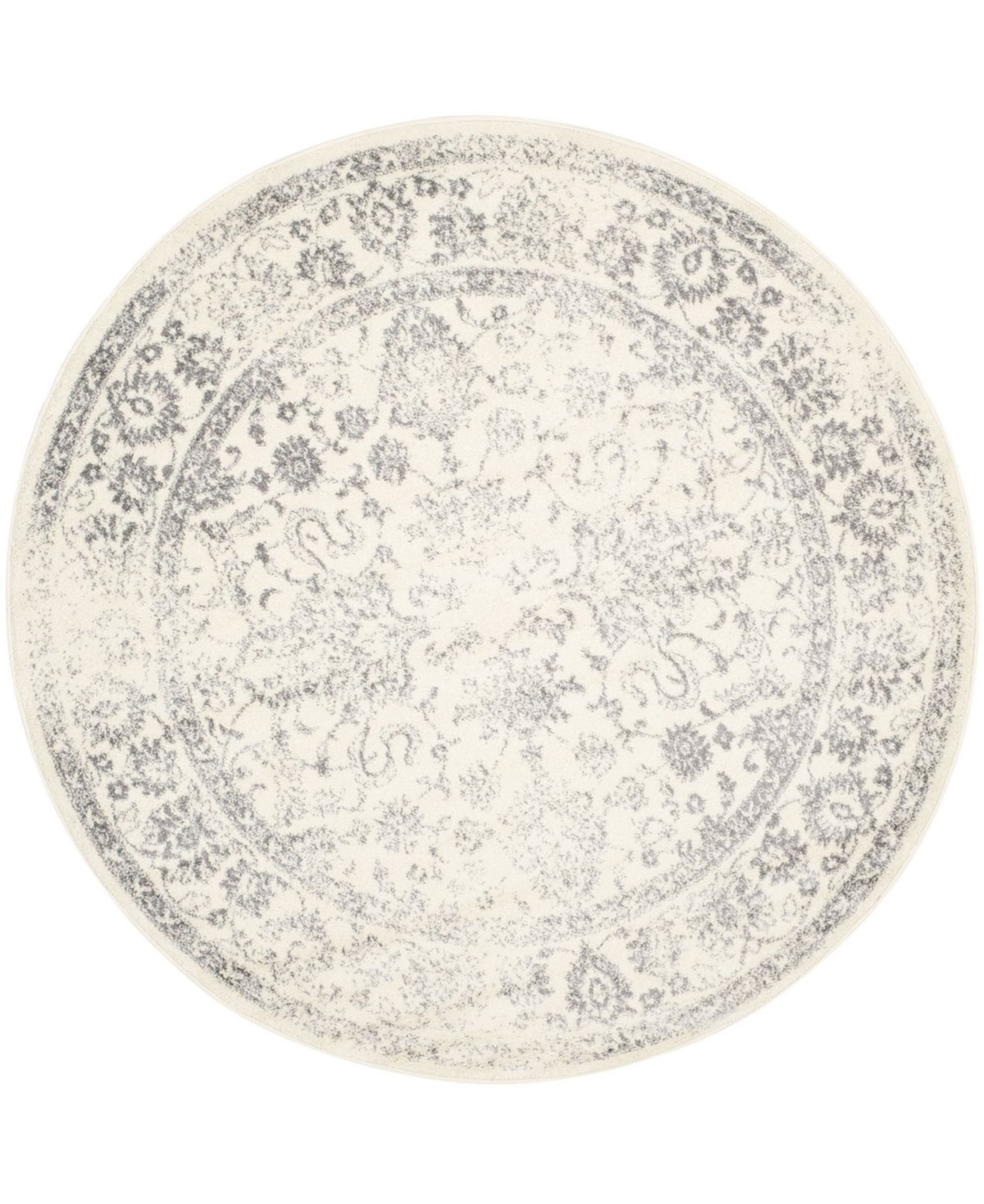 Safavieh Adirondack Ivory and Silver 9' x 9' Round Area Rug - Ivory