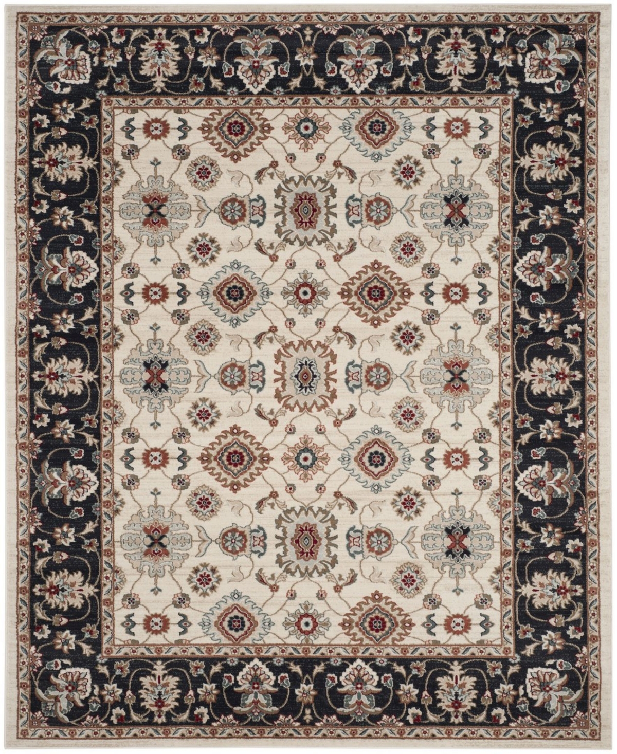 Safavieh Lyndhurst Cream and Navy 9' x 12' Area Rug - White Grou