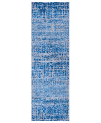 Adirondack Blue and Silver 2'6" x 18' Runner Area Rug