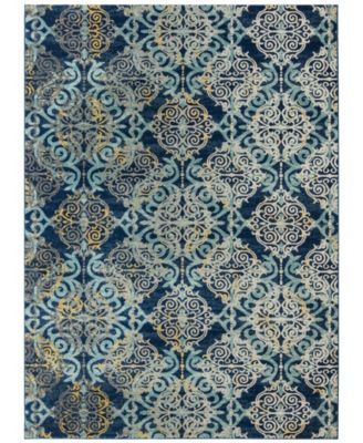 Evoke EVK230 Royal and Light Blue 5'1" x 7'6" Area Rug