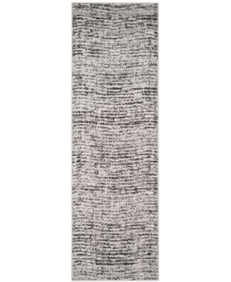 Adirondack Black and Silver 2'6" x 12' Runner Area Rug