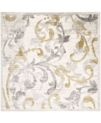 Amherst Ivory and Light Gray 5' x 5' Square Outdoor Area Rug