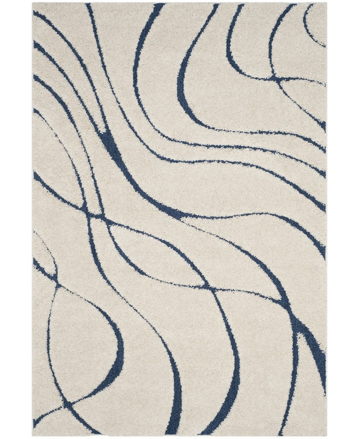 Safavieh Shag 6'7in x 6'7in Square Area Rug - Cream/Blue