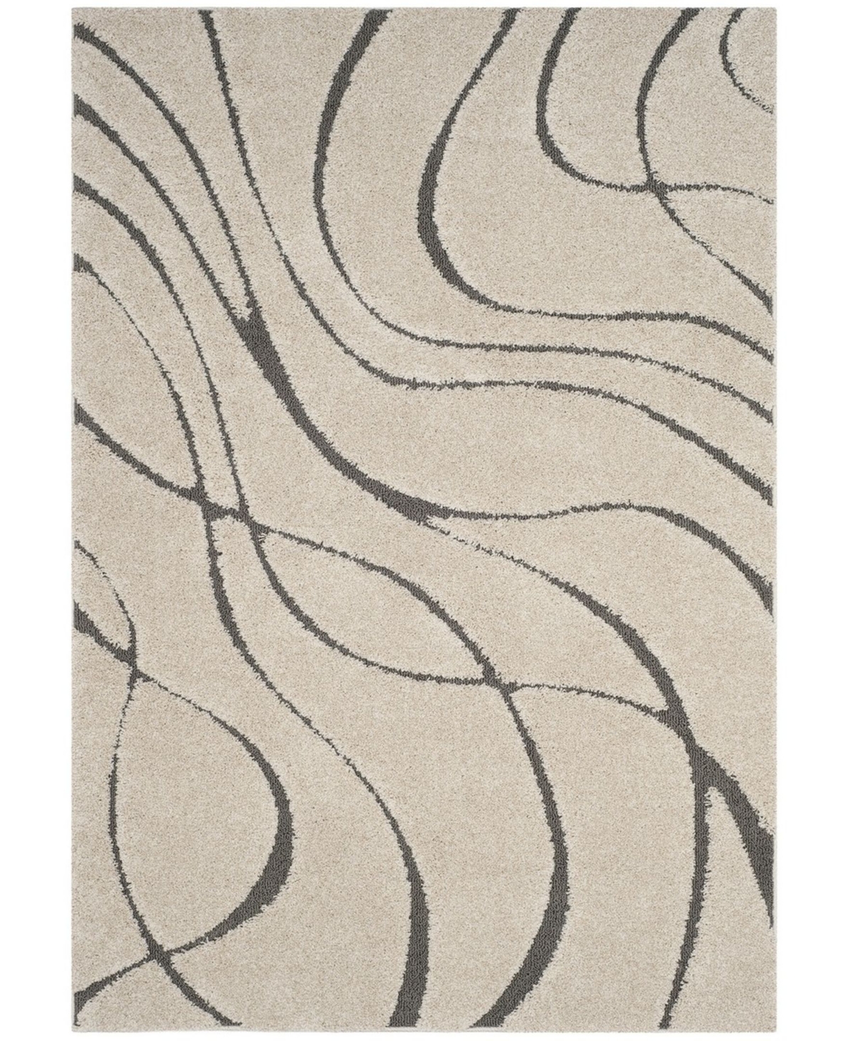 Safavieh Shag 5'3in x 7'6in Area Rug - Cream/Grey