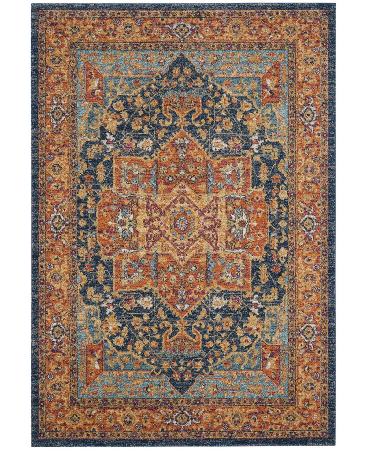 Safavieh Evoke Blue and Orange 10' x 14' Area Rug - Blue