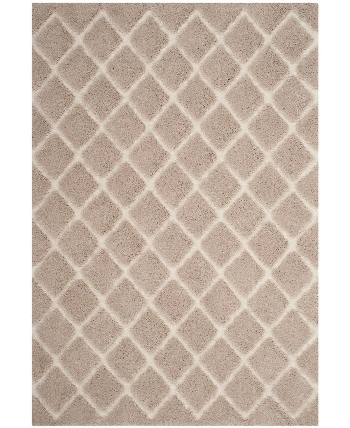 Safavieh Adriana Shag Beige and Cream 6'7in x 6'7in Round Area Rug - Beige