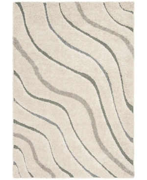 Safavieh Shag Cream and Light Blue 4' x 6' Area Rug