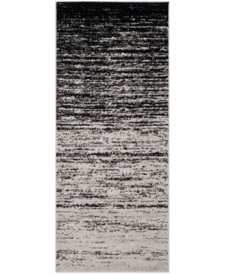 Adirondack Silver and Black 2'6" x 16' Runner Area Rug
