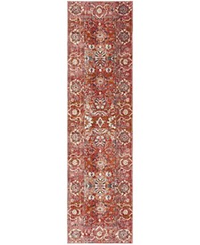 Vintage Persian Red and Orange 2'2" x 8' Runner Area Rug