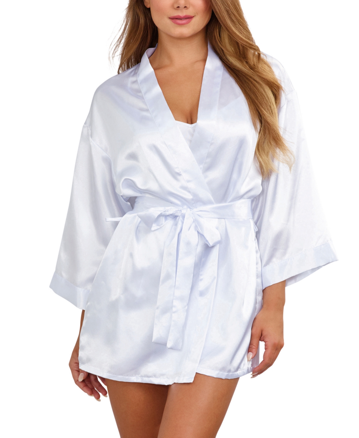 Dreamgirl Satin Robe & Chemise Nightgown 2pc Lingerie Set