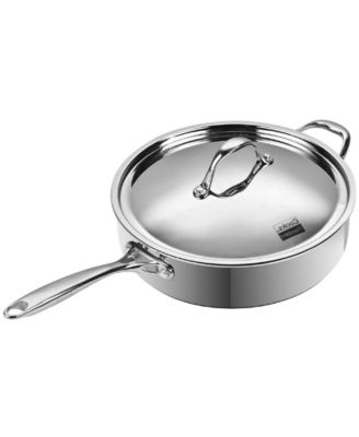 Cooks Standard 11" 5 Quart Multi-Ply Clad Deep Saute Pan with Lid, Stainless Steel