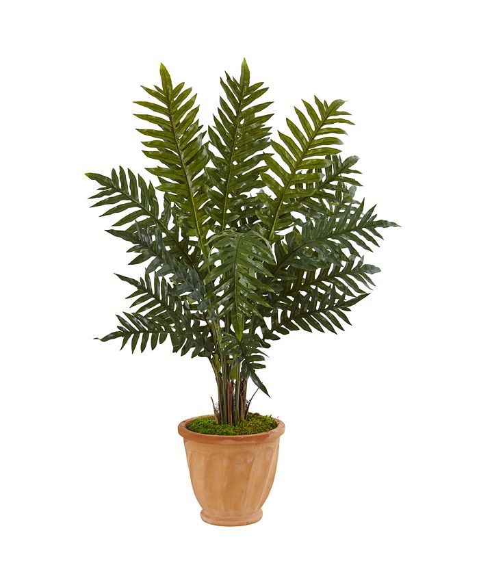 Nearly Natural 4' Evergreen Artificial Plant in Terracotta Planter Macy's
